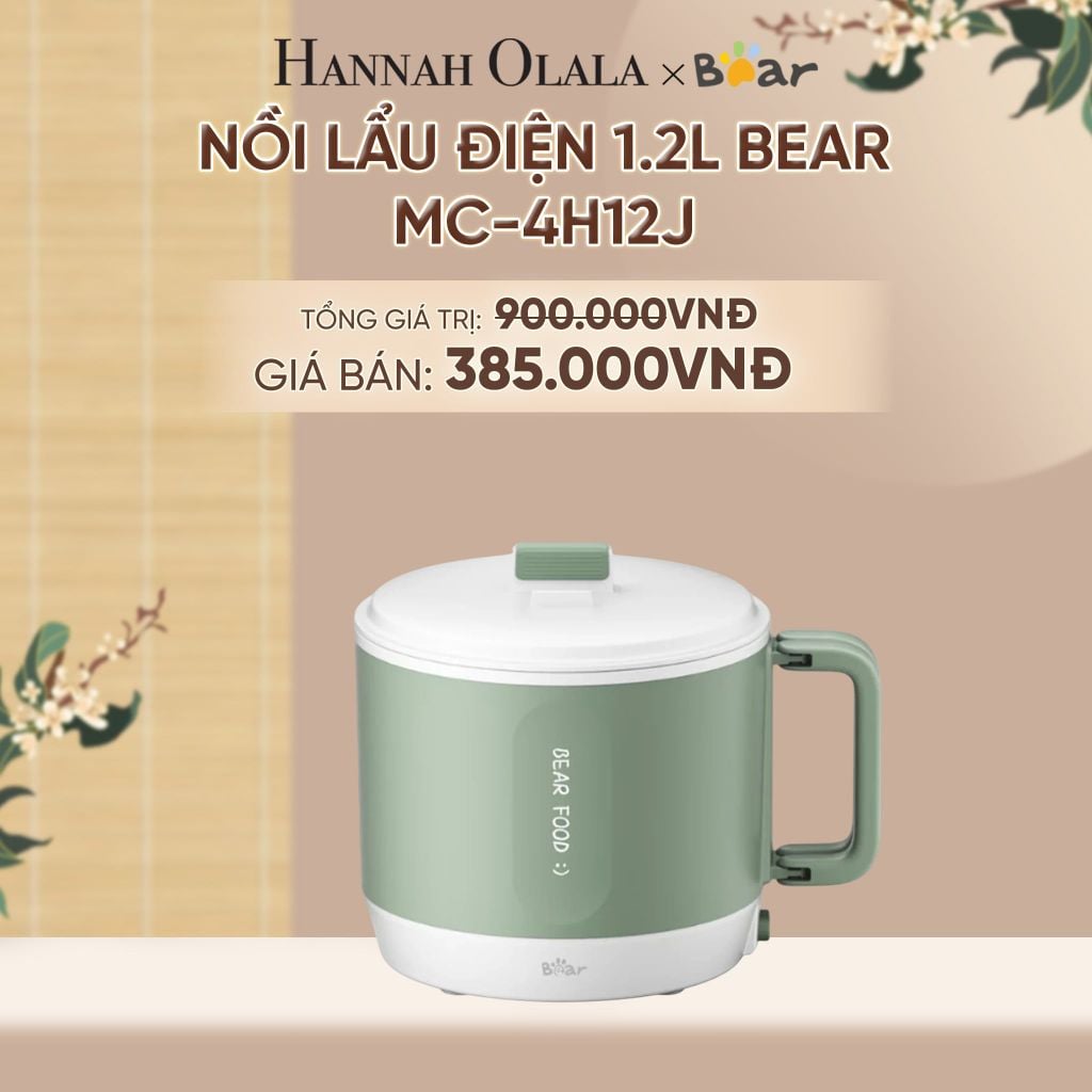 NỒI LẨU ĐIỆN 1.2L BEAR MC-4H12J - CÔNG SUẤT 500W - A1600 