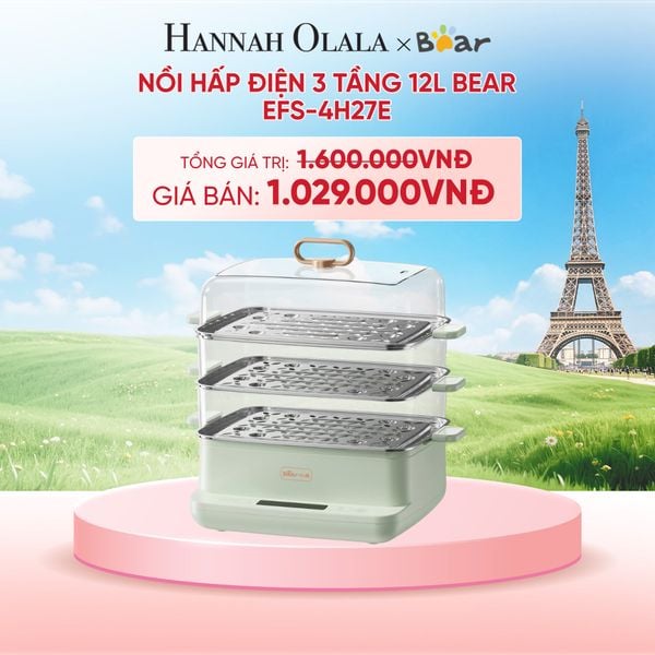  NỒI HẤP ĐIỆN 3 TẦNG 12L BEAR EFS-4H27E - B116 