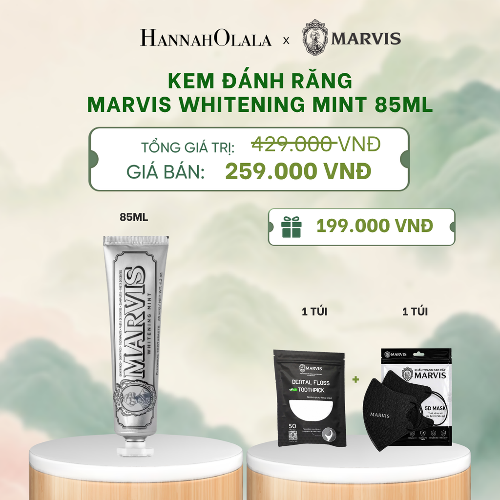  KEM ĐÁNH RĂNG MARVIS TUÝP FULLSIZE 75/85ML TRẮNG RĂNG THƠM MIỆNG - DEAL 3 - A987 