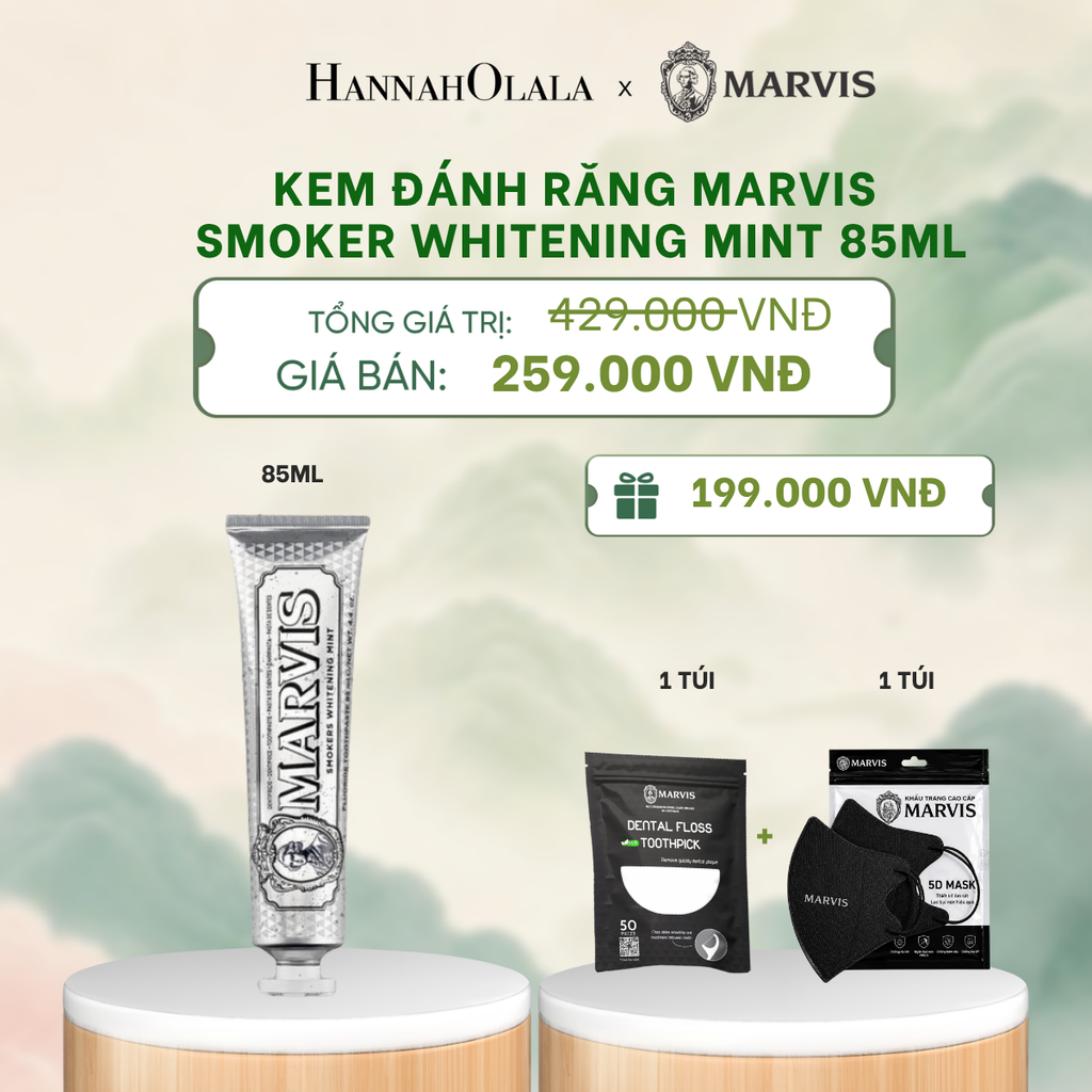  KEM ĐÁNH RĂNG MARVIS TUÝP FULLSIZE 75/85ML TRẮNG RĂNG THƠM MIỆNG - DEAL 3 - A987 