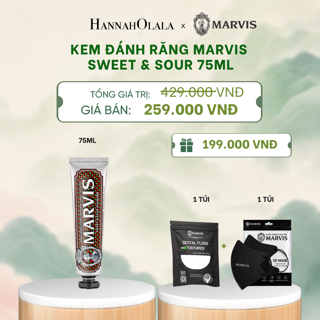  KEM ĐÁNH RĂNG MARVIS TUÝP FULLSIZE 75/85ML TRẮNG RĂNG THƠM MIỆNG - DEAL 3 - A987 