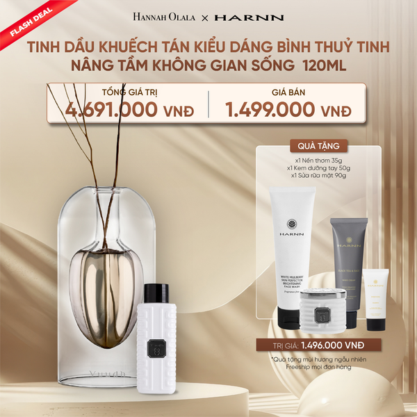  DEAL 25: [FLASH DEAL] TINH DẦU KHUẾCH TÁN HARNN KIỂU DÁNG BÌNH THUỶ TINH 120ML - NÂNG TẦM KHÔNG GIAN SỐNG 