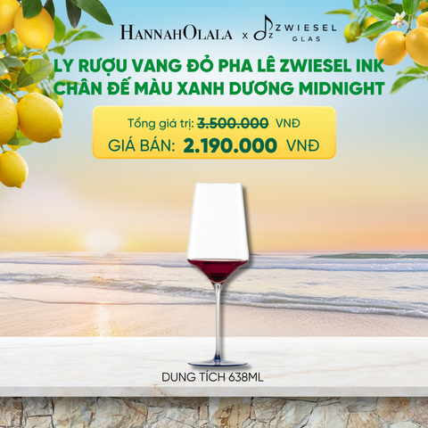  LY RƯỢU VANG PHA LÊ ZWIESEL INK CHÂN ĐẾ MÀU XANH DƯƠNG MIDNIGHT - A2175 