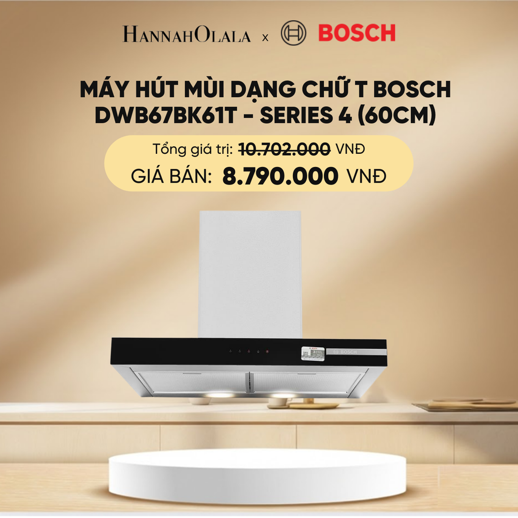  DEAL 25: MÁY HÚT MÙI DẠNG CHỮ T BOSCH DWB67BK61T - SERIES 4 (60CM) 