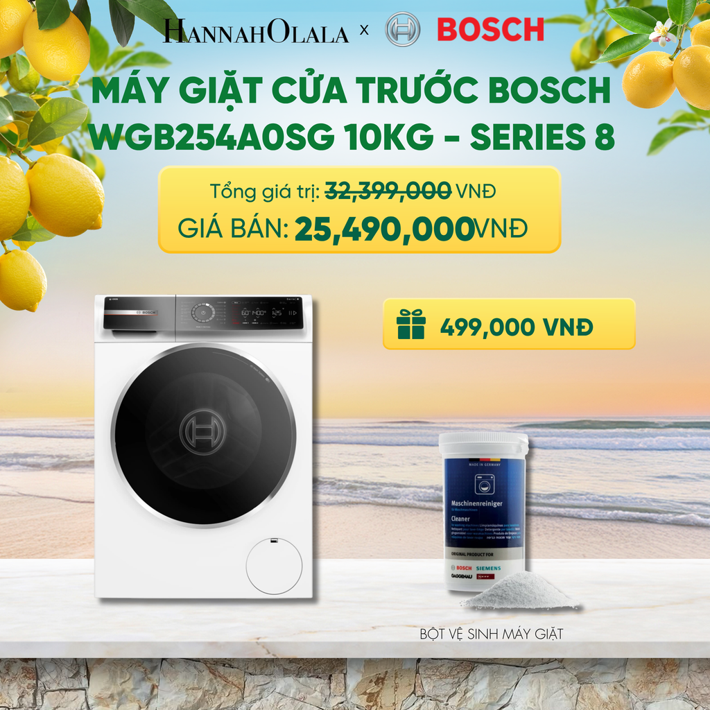  MÁY GIẶT CỬA TRƯỚC BOSCH WGB254A0SG 10KG - SERIES 8 - A2380 