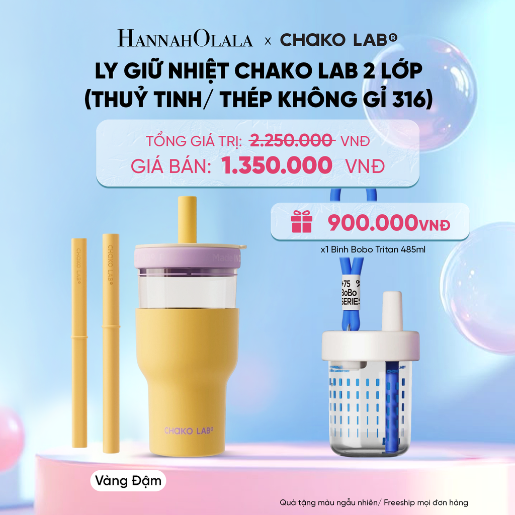  LY GIỮ NHIỆT CHAKO LAB 2 LỚP (THUỶ TINH/ THÉP KHÔNG GỈ 316) 