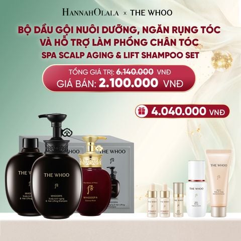  DEAL 25: MỚI - BỘ DẦU GỘI NUÔI DƯỠNG, NGĂN RỤNG TÓC VÀ HỖ TRỢ LÀM PHỒNG CHÂN TÓC THE WHOO SPA SCALP AGING & LIFT SHAMPOO SET 