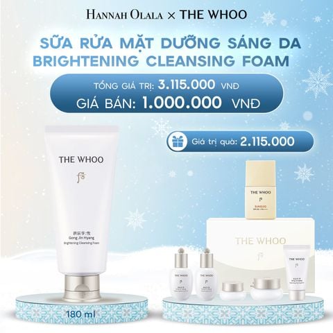 DEAL 25: SỮA RỬA MẶT DƯỠNG SÁNG DA THE WHOO GONGJINHYANG BRIGHTENING CLEANSING FOAM 180ML 