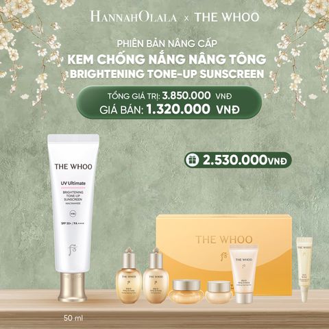  DEAL25: PHIÊN BẢN NÂNG CẤP - KEM CHỐNG NẮNG NÂNG TÔNG THE WHOO UV ULTIMATE BRIGHTENING TONE-UP SUNSCREEN SPECIAL SET 