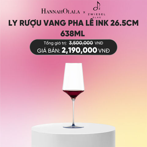  LY RƯỢU VANG PHA LÊ ZWIESEL INK CHÂN ĐẾ MÀU XANH DƯƠNG MIDNIGHT 