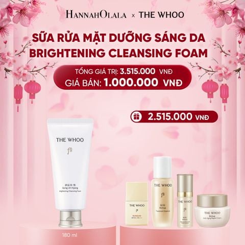  DEAL 25: SỮA RỬA MẶT DƯỠNG SÁNG DA THE WHOO GONGJINHYANG BRIGHTENING CLEANSING FOAM 180ML 
