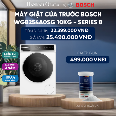  MÁY GIẶT CỬA TRƯỚC BOSCH WGB254A0SG 10KG - SERIES 8 