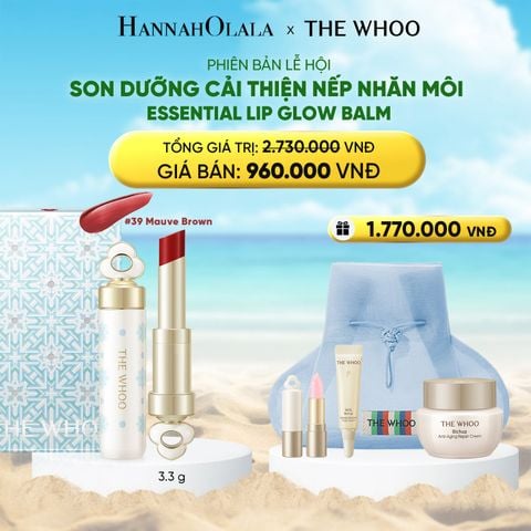  DEAL 25: PHIÊN BẢN LỄ HỘI - BỘ SON DƯỠNG CẢI THIỆN NẾP NHĂN MÔI THE WHOO ESSENTIAL LIP GLOW BALM - 39 MAUVE BROWN 