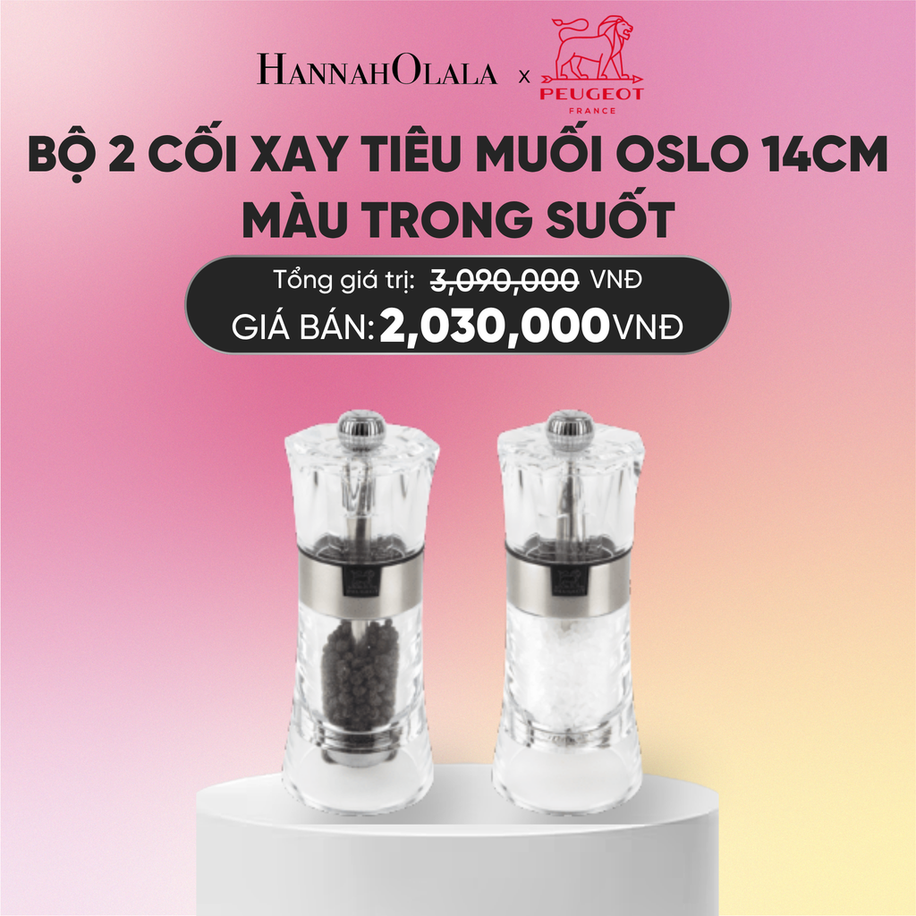  BỘ 2 CỐI XAY TIÊU MUỐI OSLO 14CM
MÀU TRONG SUỐT 