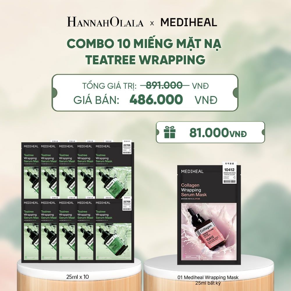  MEDIHEAL MẶT NẠ WRAPPING SERUM MASK 25ML (COMBO 10 MIẾNG) BẤT KỲ - A1478 