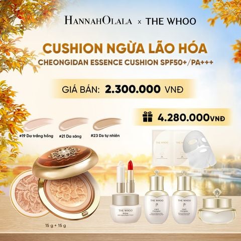  [TẶNG KÈM 1 LÕI] CUSHION NGỪA LÃO HÓA WHOO CHEONGIDAN ESSENCE CUSHION SPF50+/PA+++ - E2128 