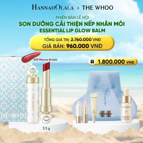  A132_DEAL 25: PHIÊN BẢN LỄ HỘI - BỘ SON DƯỠNG CẢI THIỆN NẾP NHĂN MÔI THE WHOO ESSENTIAL LIP GLOW BALM - 39 MAUVE BROWN 
