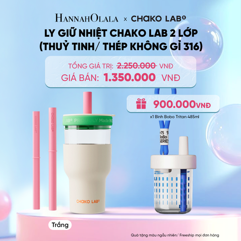  LY GIỮ NHIỆT CHAKO LAB 2 LỚP (THUỶ TINH/ THÉP KHÔNG GỈ 316) 