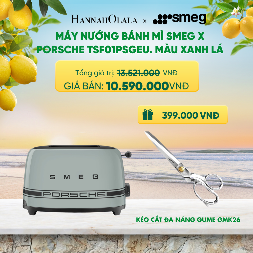  MÁY NƯỚNG BÁNH MÌ SMEG X PORSCHE TSF01PCWEU, MÀU TRẮNG - A2146 