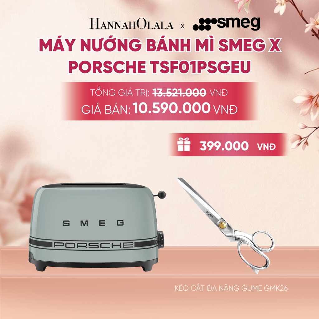  MÁY NƯỚNG BÁNH MÌ SMEG X PORSCHE TSF01PCWEU, MÀU TRẮNG - A2347 