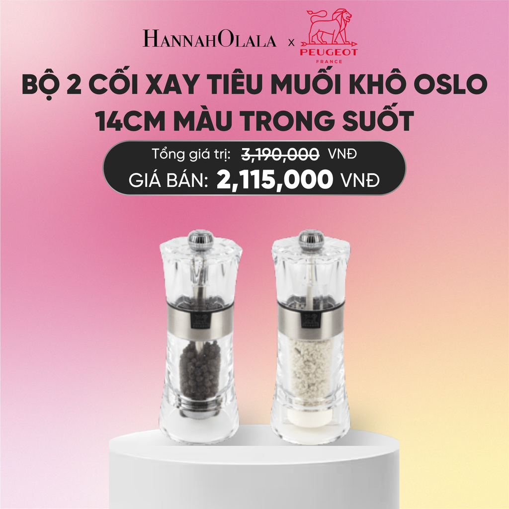  BỘ 2 CỐI XAY TIÊU MUỐI KHÔ OSLO 14CM
MÀU TRONG SUỐT 
