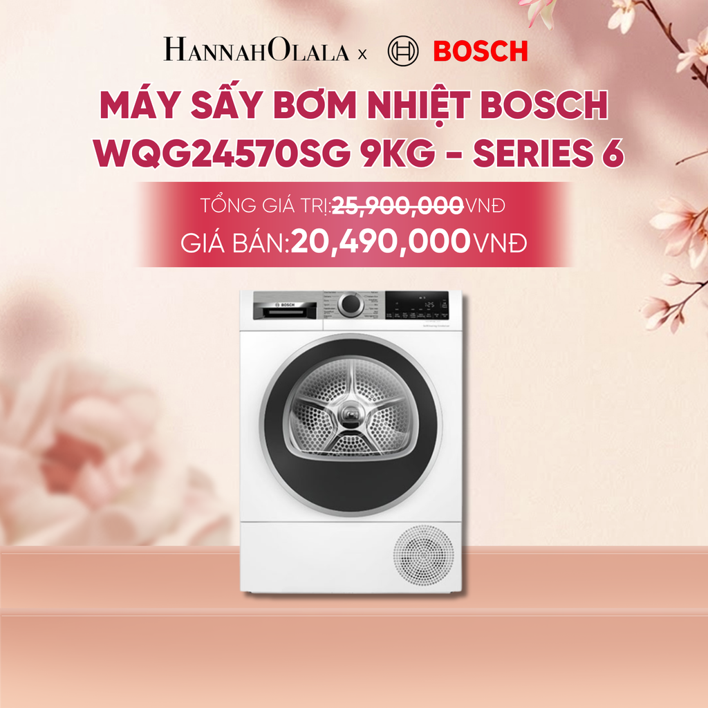  MÁY SẤY BƠM NHIỆT BOSCH WQG24570SG 9KG - A2353 