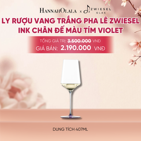  LY RƯỢU VANG PHA LÊ ZWIESEL INK CHÂN ĐẾ MÀU TÍM VIOLET - A846 