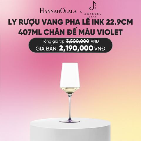  LY RƯỢU VANG PHA LÊ ZWIESEL INK CHÂN ĐẾ MÀU TÍM VIOLET 