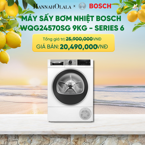  MÁY SẤY BƠM NHIỆT BOSCH WQG24570SG 9KG - SERIES 6 - A2381 