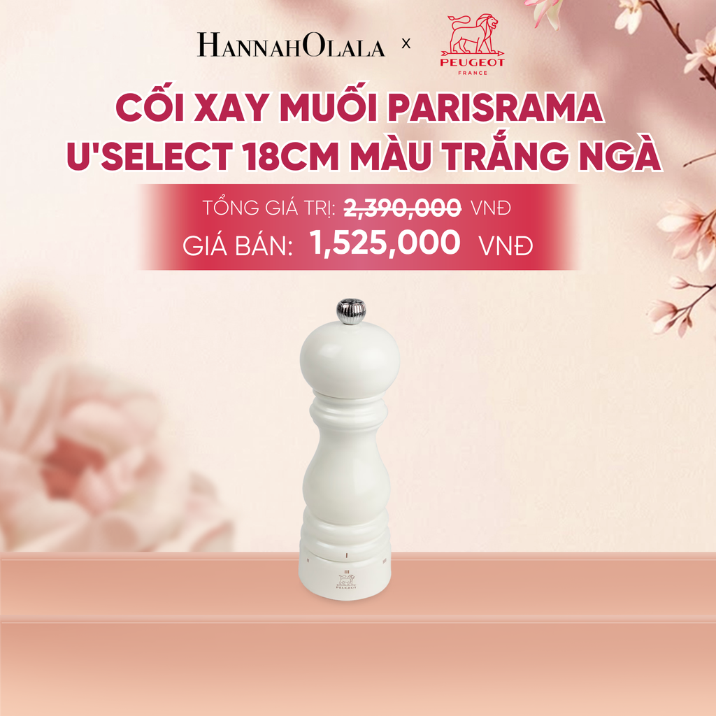  CỐI XAY MUỐI PARISRAMA U'SELECT 18CM MÀU TRẮNG NGÀ - A1076 
