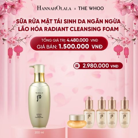  DEAL 26: SỮA RỬA MẶT TÁI SINH DA NGĂN NGỪA LÃO HÓA WHOO CHEONGIDAN RADIANT CLEANSING FOAM 200ML 