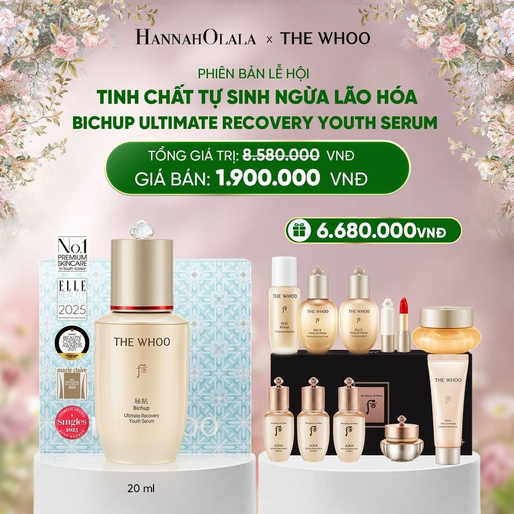  E130_DEAL 56: PHIÊN BẢN LỄ HỘI - BỘ TINH CHẤT TỰ SINH NGỪA LÃO HOÁ THẾ HỆ 4 THE WHOO BICHUP ULTIMATE RECOVERY YOUTH SERUM ADVENT CALENDAR 