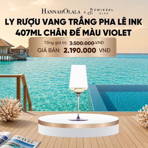  LY RƯỢU VANG PHA LÊ ZWIESEL INK CHÂN ĐẾ MÀU TÍM VIOLET_ D1015 