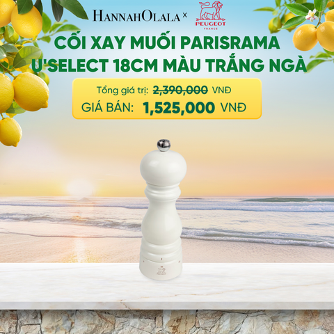  CỐI XAY MUỐI PARISRAMA U'SELECT 18CM MÀU TRẮNG NGÀ - A2589 