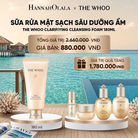  BỘ SỮA RỬA MẶT SẠCH SÂU DƯỠNG ẨM THE WHOO GONG JIN HYANG CLARIFIYING CLEANSING FOAM 180ML_ D215 