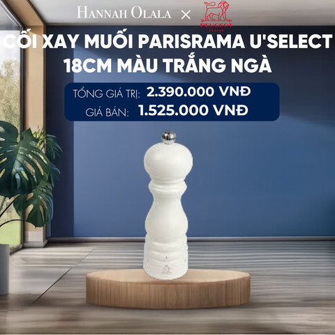  CỐI XAY MUỐI PARISRAMA U'SELECT 18CM MÀU TRẮNG NGÀ 