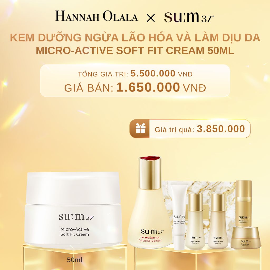  C630_DEAL 26: KEM DƯỠNG NGỪA LÃO HÓA VÀ LÀM DỊU DA SU:M37 MICRO-ACTIVE SOFT FIT CREAM 50ML 