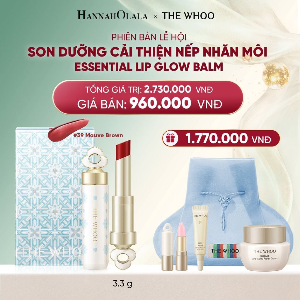  DEAL 26: PHIÊN BẢN LỄ HỘI - BỘ SON DƯỠNG CẢI THIỆN NẾP NHĂN MÔI THE WHOO ESSENTIAL LIP GLOW BALM - 39 MAUVE BROWN 
