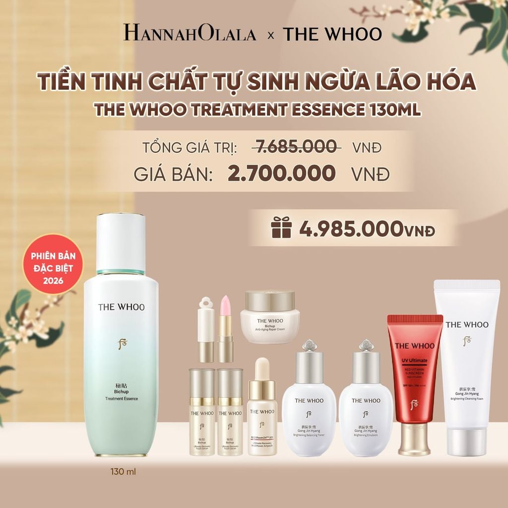  PHIÊN BẢN ĐẶC BIỆT - BỘ TIỀN TINH CHẤT TỰ SINH NGỪA LÃO HÓA THE WHOO TREATMENT ESSENCE 210ML - A106 