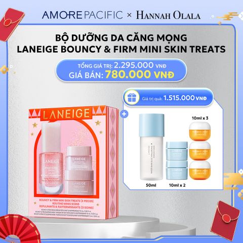  D42_DEAL 15: [HOLIDAY SET] SERUM TĂNG CƯỜNG COLLAGEN, LÀM MỜ DẤU HIỆU LÃO HÓA, GIÚP DA CĂNG SÁNG LANEIGE BOUNCY & FIRM SERUM MINI SKINTREATS HOLIDAY 15ML 