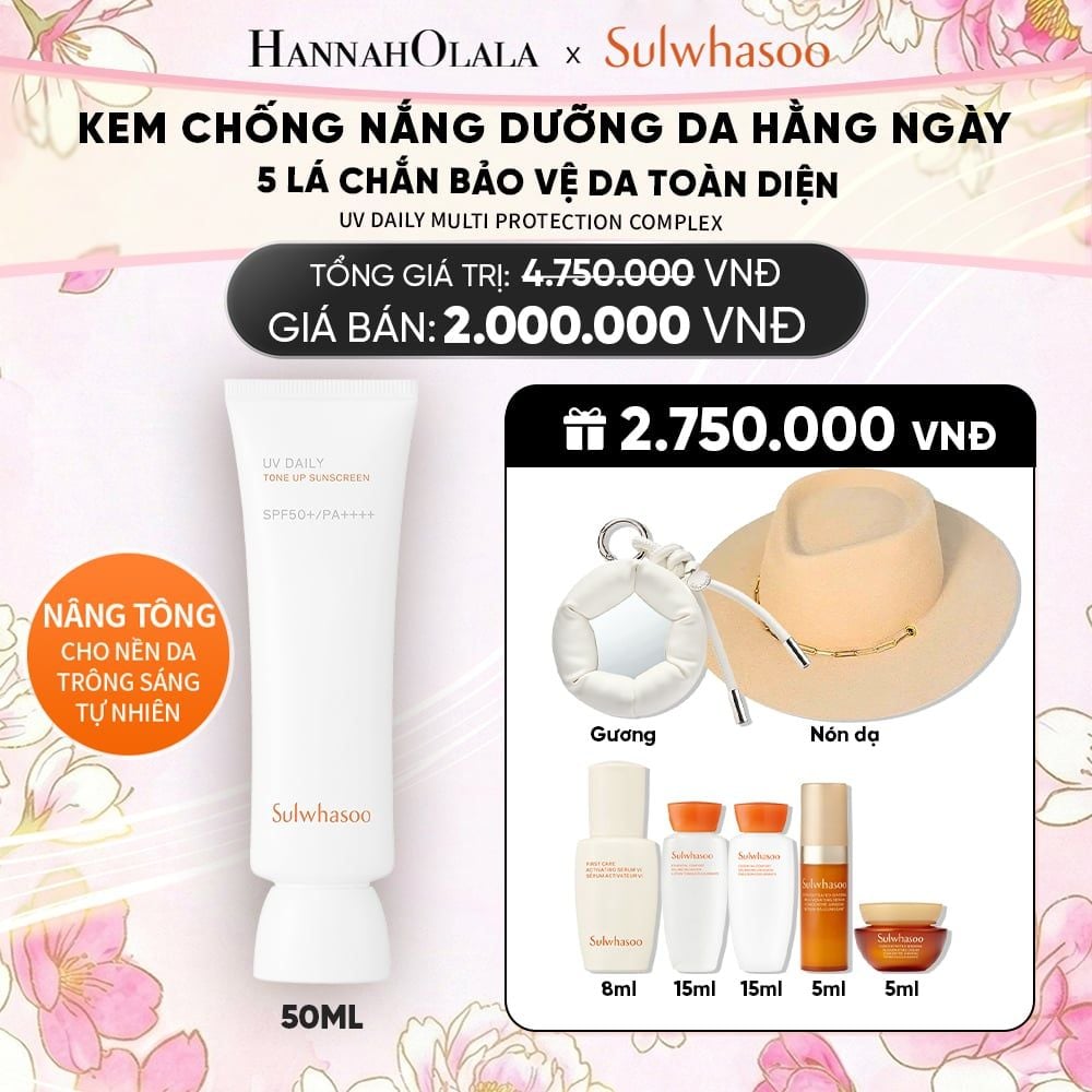  KEM CHỐNG NẮNG HÀNG NGÀY DƯỠNG SÁNG NÂNG TÔNG 50ML 