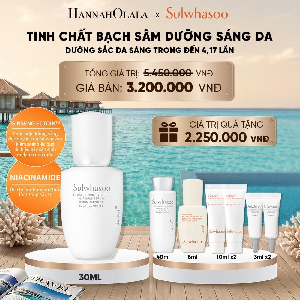  MỚI - TINH CHẤT BẠCH SÂM DƯỠNG SÁNG SULWHASOO LUMIWISE BRIGHTENING SERUM 30ML 