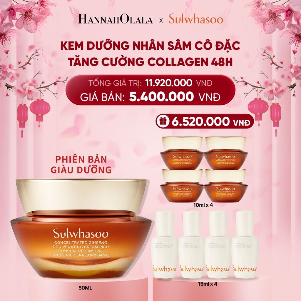  DEAL 3B: [PHIÊN BẢN GIÀU DƯỠNG] KEM DƯỠNG NHÂN SÂM CÔ ĐẶC CONCENTRATED GINSENG REJUVENATING CREAM RICH 50ML 