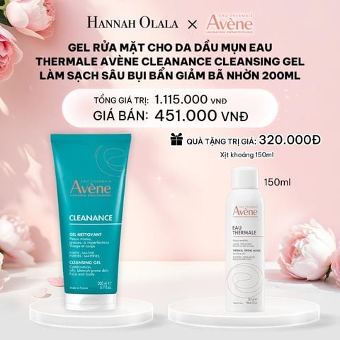  DEAL 11: GEL RỬA MẶT CHO DA DẦU MỤN EAU THERMALE AVÈNE CLEANANCE CLEANSING GEL LÀM SẠCH SÂU BỤI BẨN GIẢM BÃ NHỜN 200ML 
