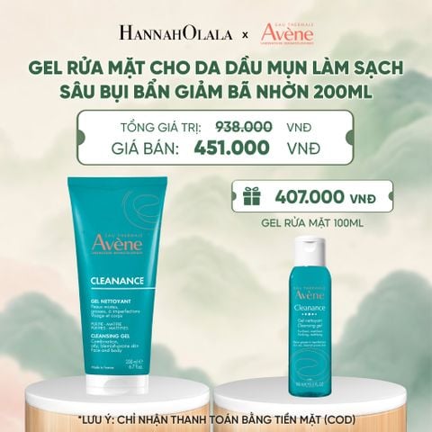  GEL RỬA MẶT CHO DA DẦU MỤN EAU THERMALE AVÈNE CLEANANCE CLEANSING GEL LÀM SẠCH SÂU BỤI BẨN GIẢM BÃ NHỜN 200ML 