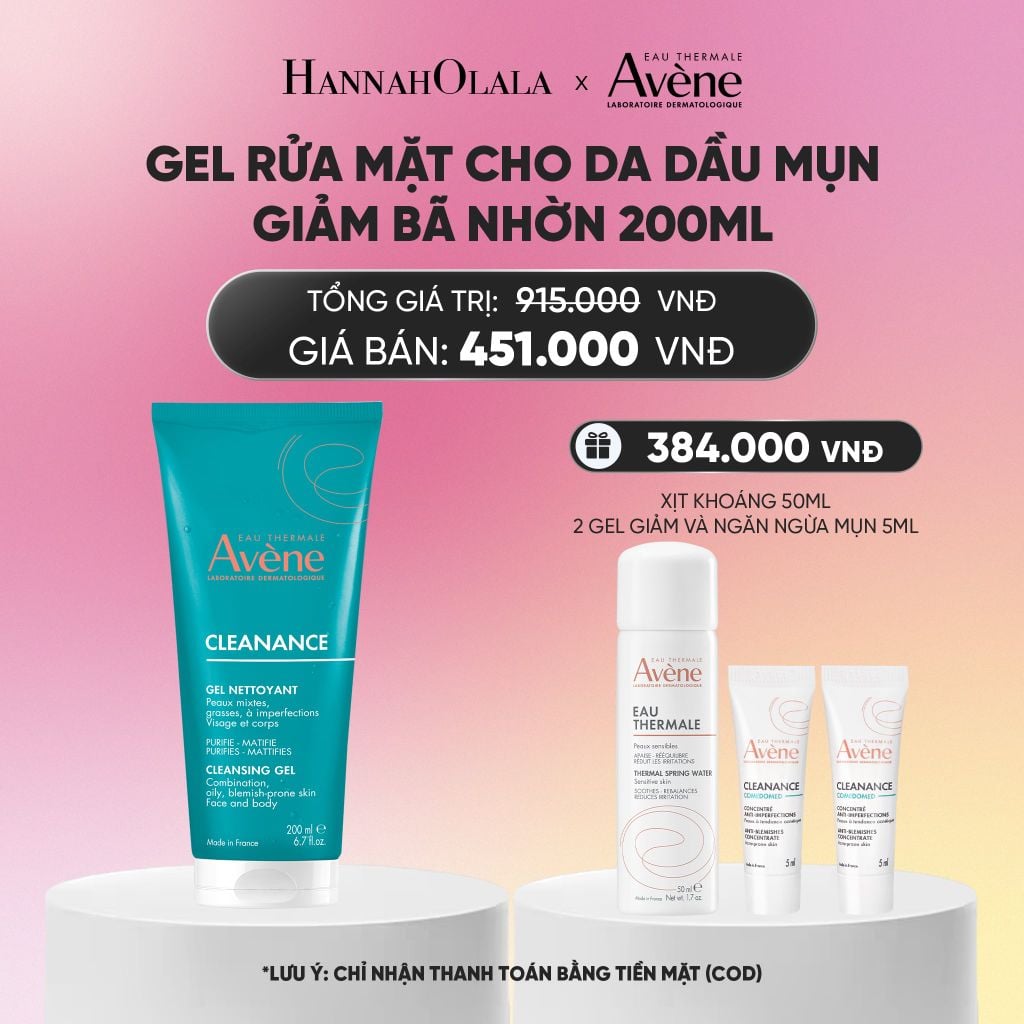 GEL RỬA MẶT CHO DA DẦU MỤN EAU THERMALE AVÈNE CLEANANCE CLEANSING GEL LÀM SẠCH SÂU BỤI BẨN GIẢM BÃ NHỜN 200ML_A2274 