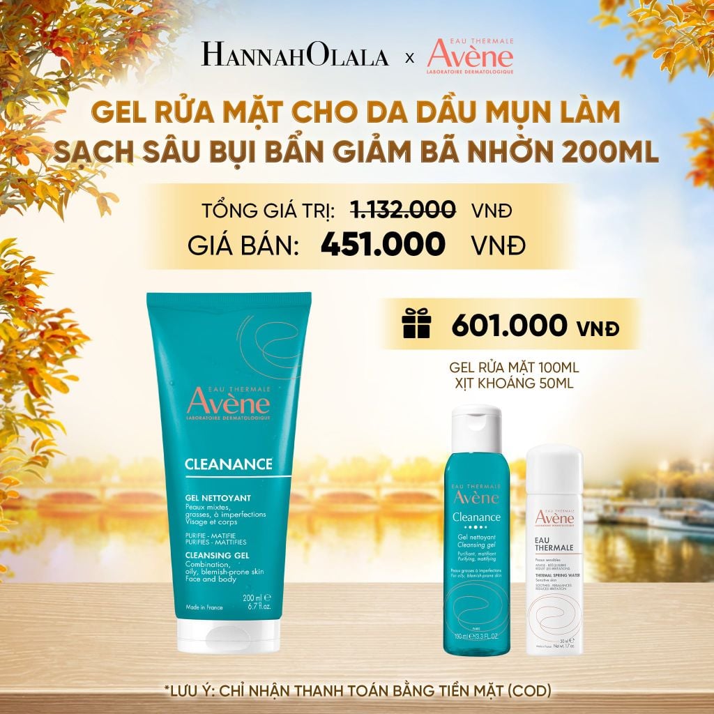  GEL RỬA MẶT CHO DA DẦU MỤN EAU THERMALE AVÈNE CLEANANCE CLEANSING GEL LÀM SẠCH SÂU BỤI BẨN GIẢM BÃ NHỜN 200ML - E885 