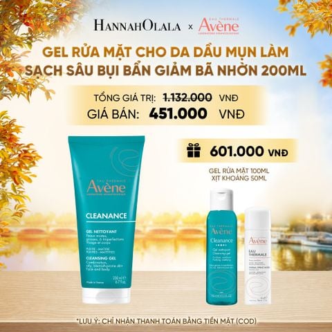  GEL RỬA MẶT CHO DA DẦU MỤN EAU THERMALE AVÈNE CLEANANCE CLEANSING GEL LÀM SẠCH SÂU BỤI BẨN GIẢM BÃ NHỜN 200ML - E885 