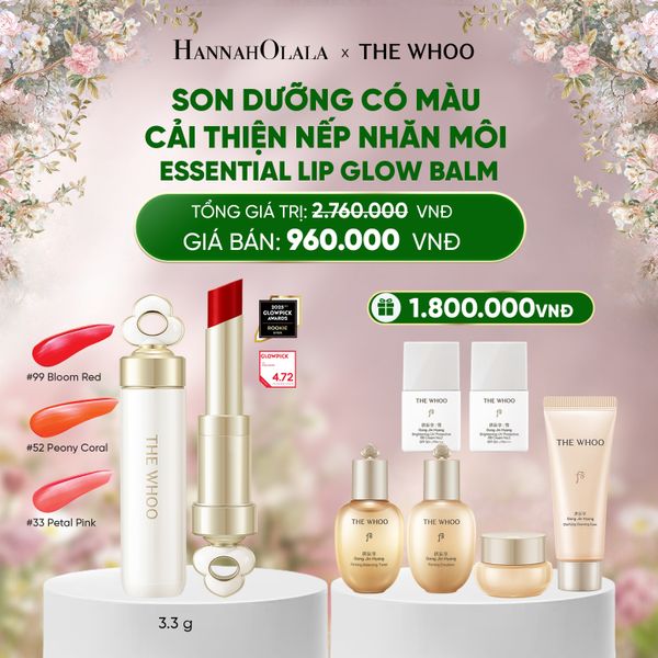  E133_DEAL 57: BỘ SON DƯỠNG CẢI THIỆN NẾP NHĂN MÔI THE WHOO ESSENTIAL LIP GLOW BALM 
