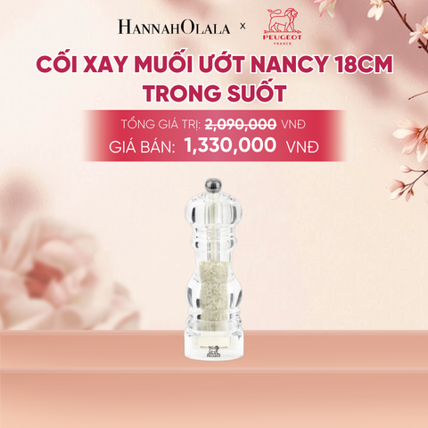  CỐI XAY MUỐI ƯỚT NANCY 18CM TRONG SUỐT - A1077 